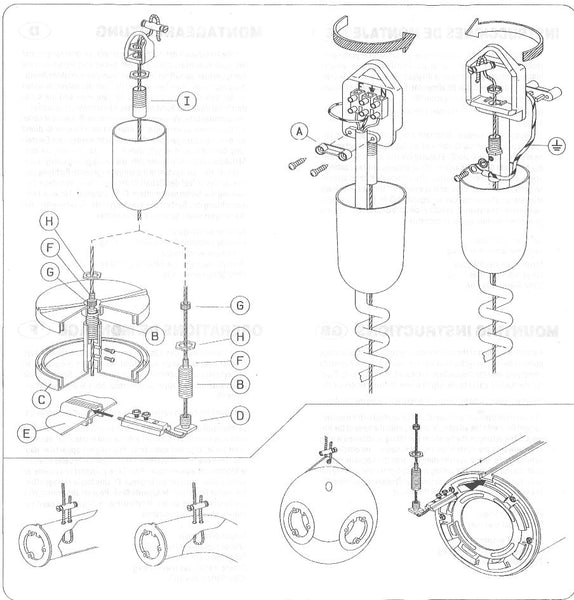 Assembly instructions cable suspension disano fosnova white lamps