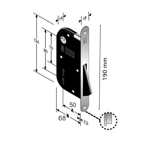 MAGNETIC DOOR LOCK B-ONE S900 PATENT KEY BONAITI F18X190MM E50