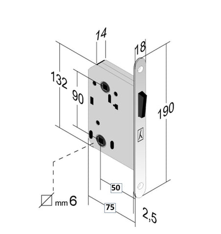 serratura porta interna per bagno wc moneta libero occupato frontale f18x190mm magnetica 341 b-twin