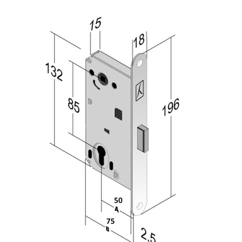 Yale external door lock magnetic round front cylinder 18x196mm b-forty bonaiti silver