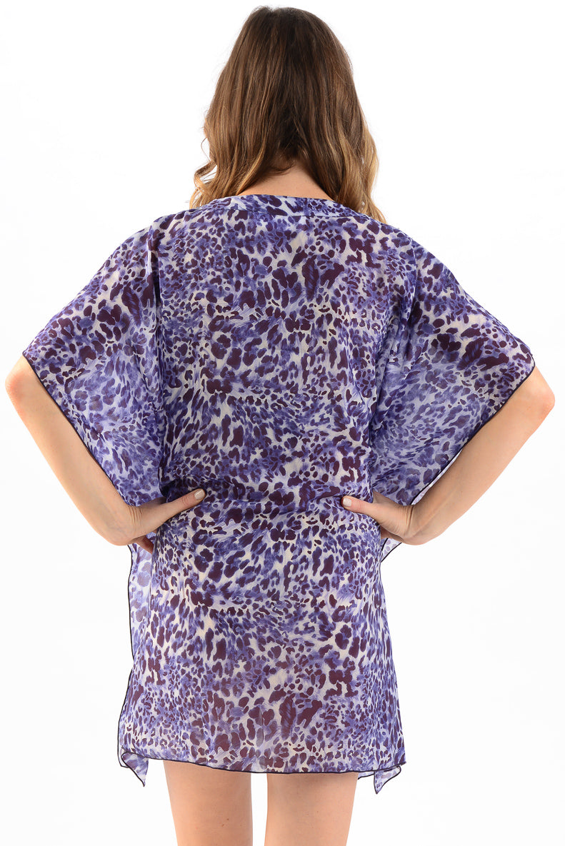 Goddess Kaftan / Indigo Leopard – walker&wade