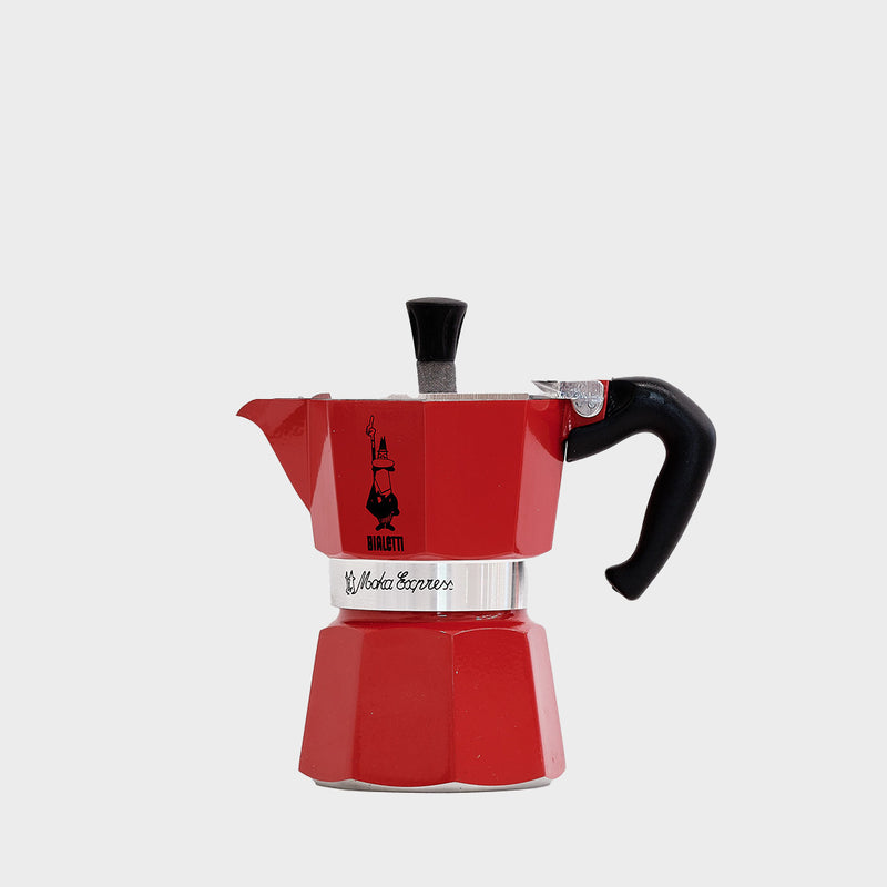 Red Italian Coffee Maker Moka Express 3 Cups BIALETTI