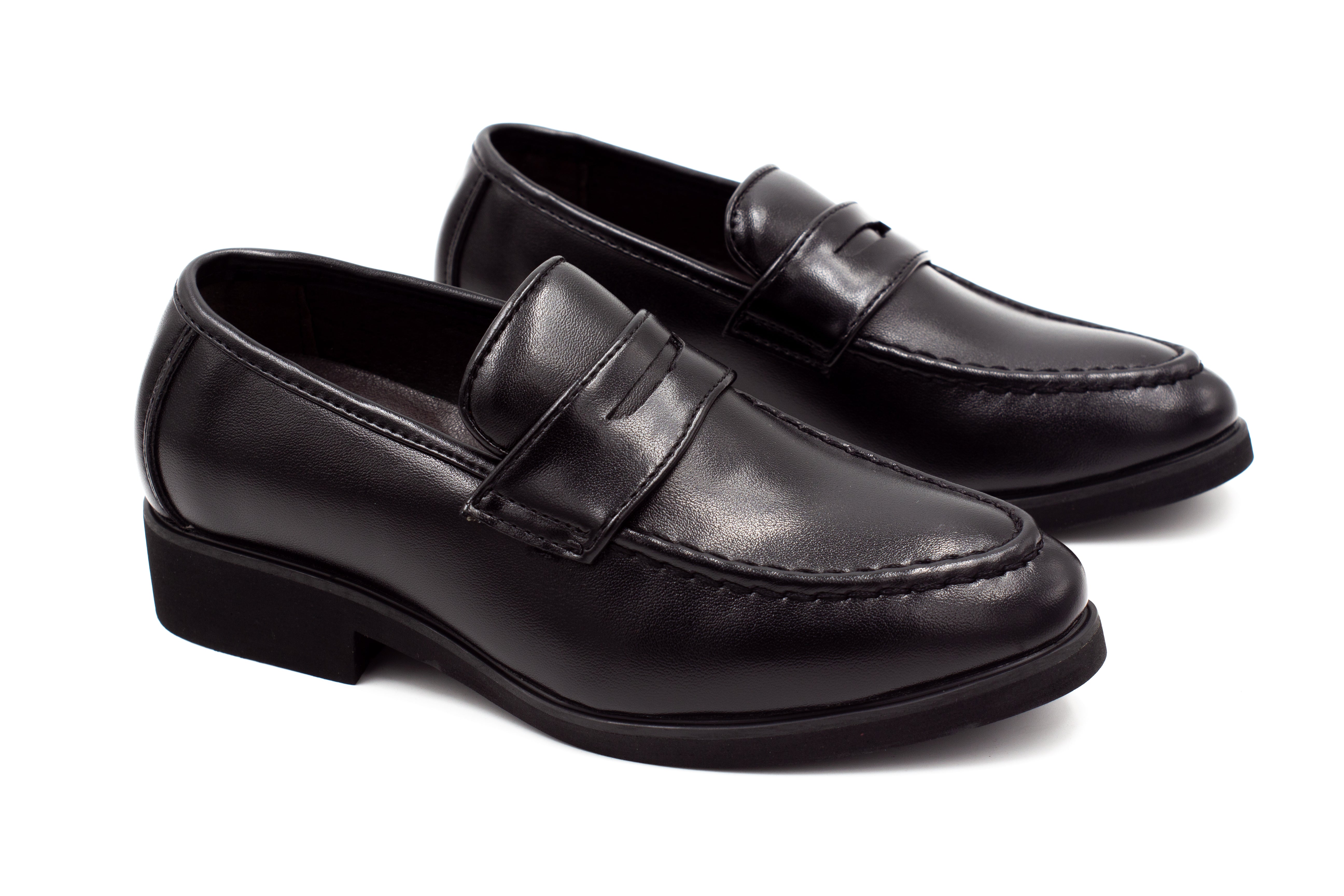 matte black loafers