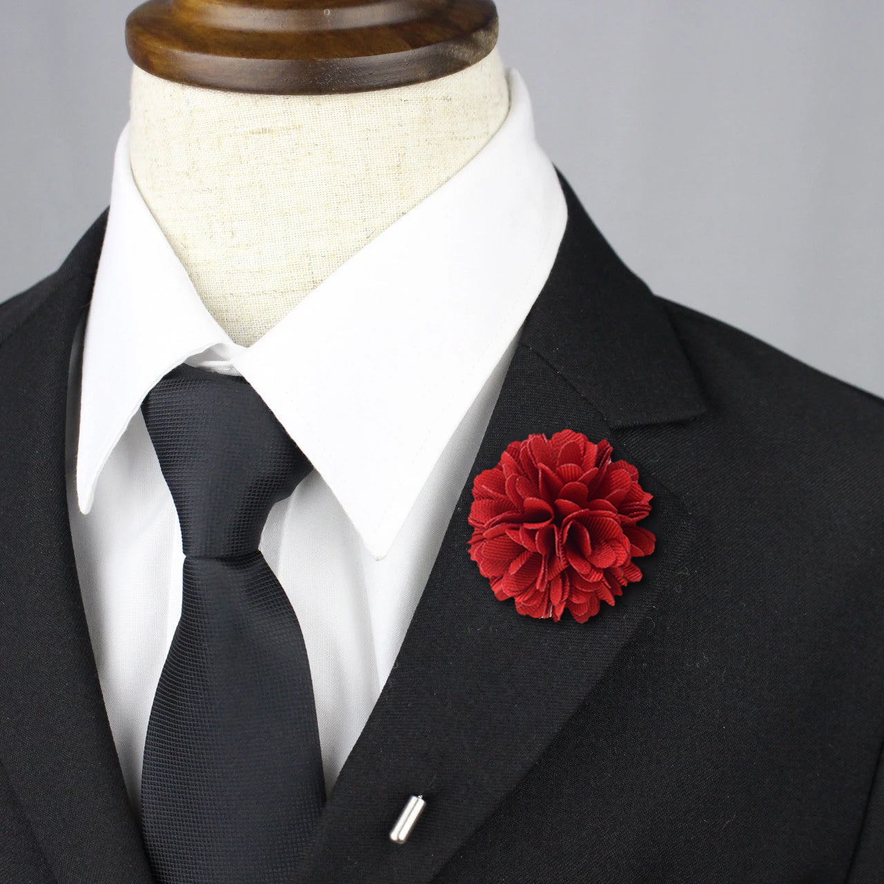 Burgundy Men's Lapel Stick Pin Royal Scepter, Wedding Boutonniere