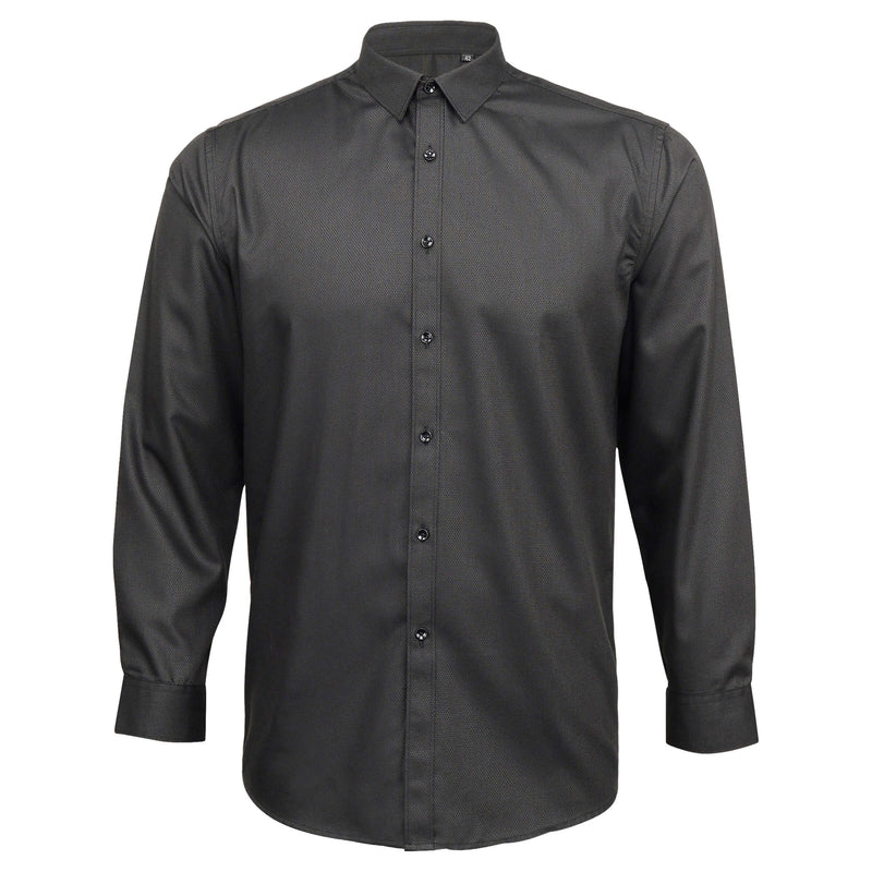 Mens Dress Shirt Black Textured – Suit Lab
