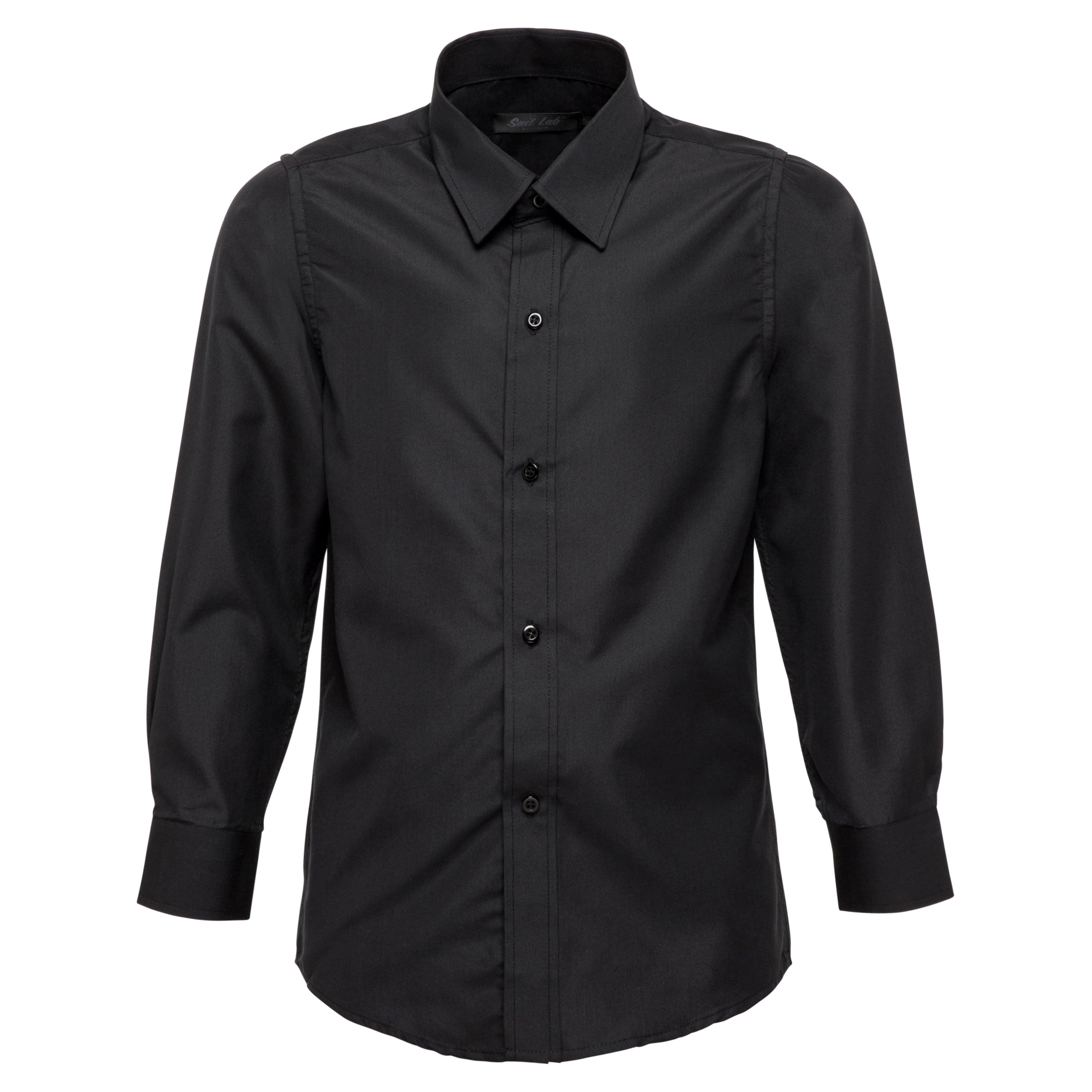 black dress shirt with black buttons