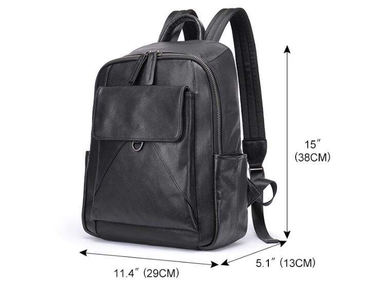 Minimalistische große schwarze Leder-Rucksack-Geldbörse