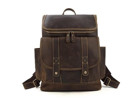 Buffalo Brown Leather Work Backpack Purse Rucksack