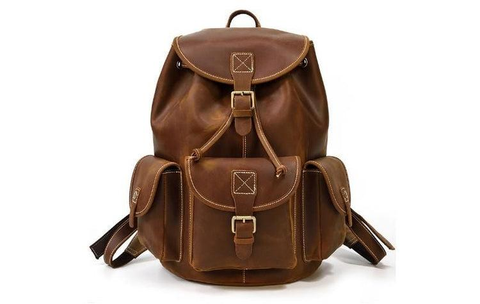 Brown Leather Large BackPack Purse For Both Women & Men