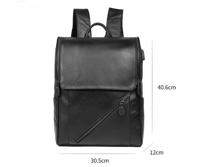 designer black leather backpack bag large