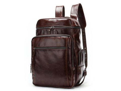 Men’s Luxury Brown Leather Backpack