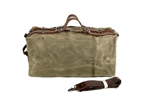 Canvas Travelling Leather Duffel Bag