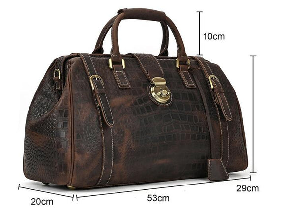 mens leather duffle bag