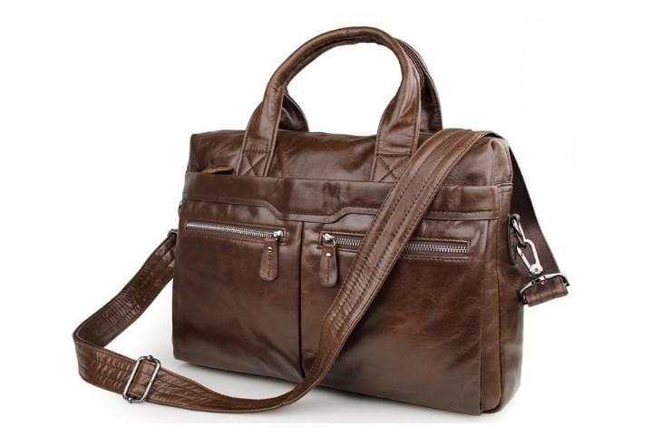 Brown Leather Crossbody Laptop Bag – LeatherNeo