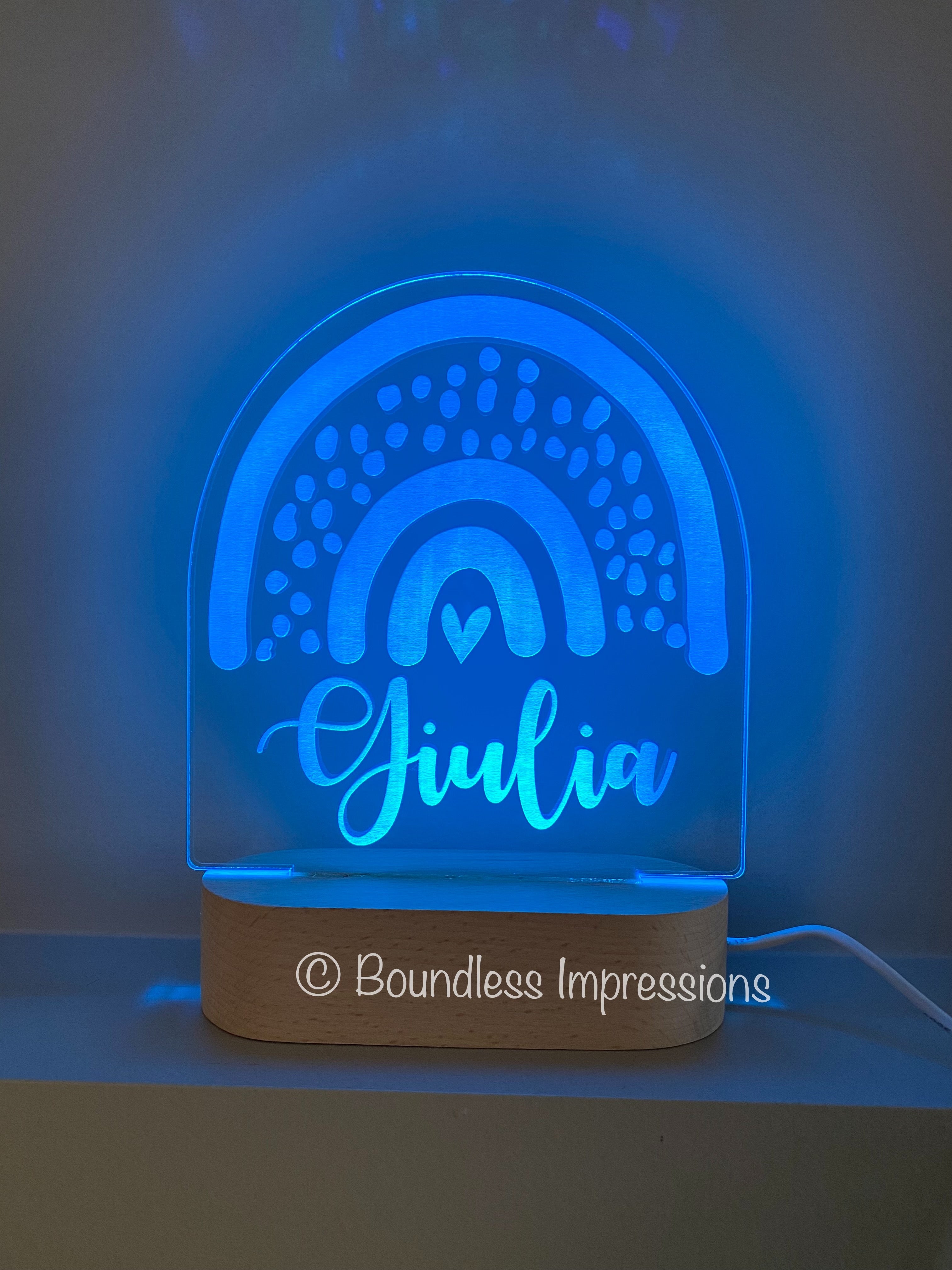 personalised rainbow night light