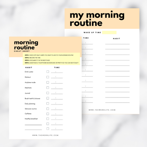 morning routine template - free download printable