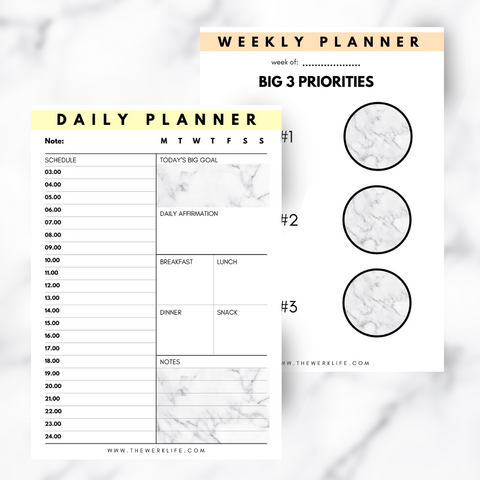 digital daily planner template