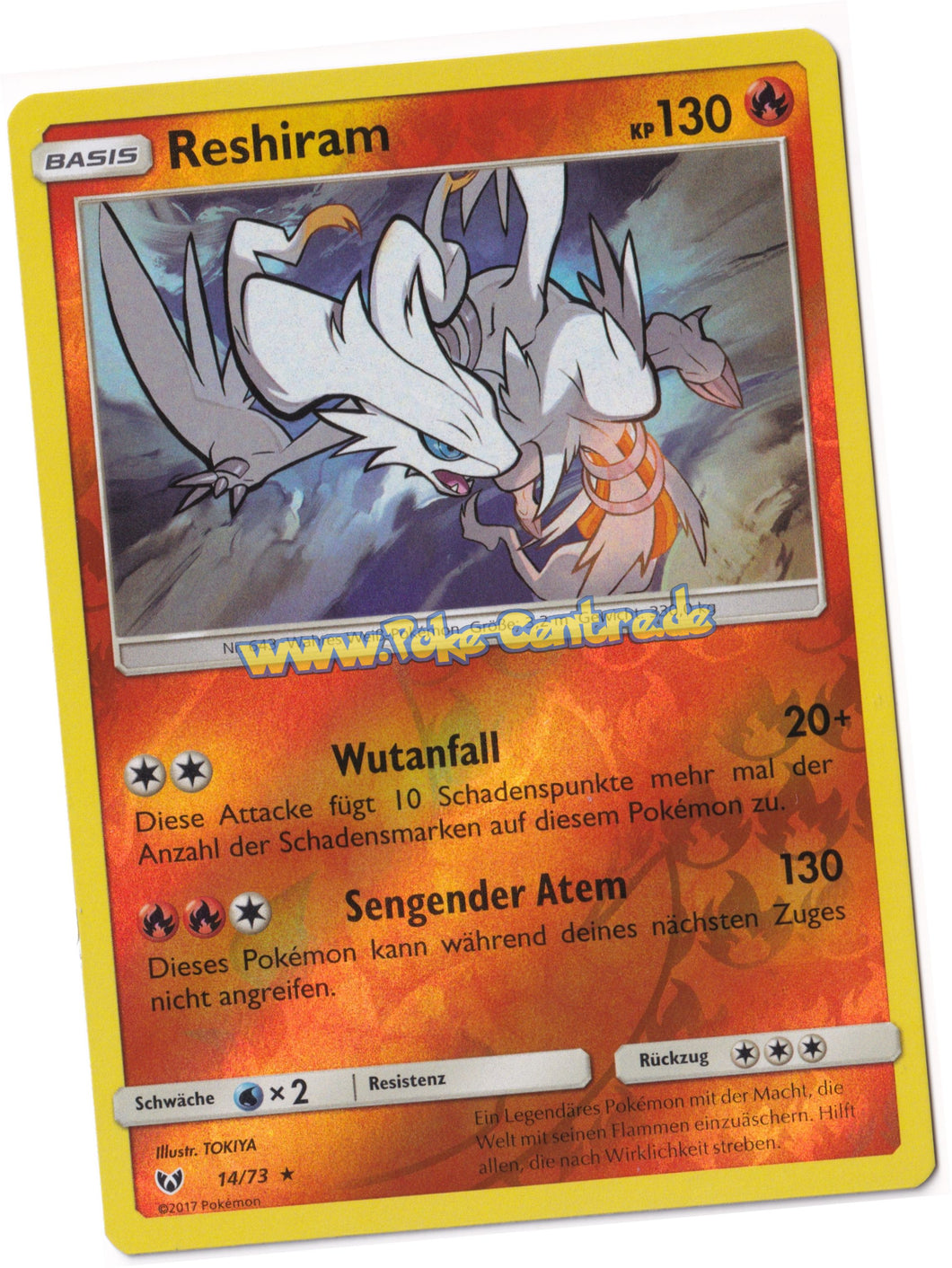 Reshiram 14/73 Rare Reverse Holo - Schimmernde Legenden Deutsch – Poke