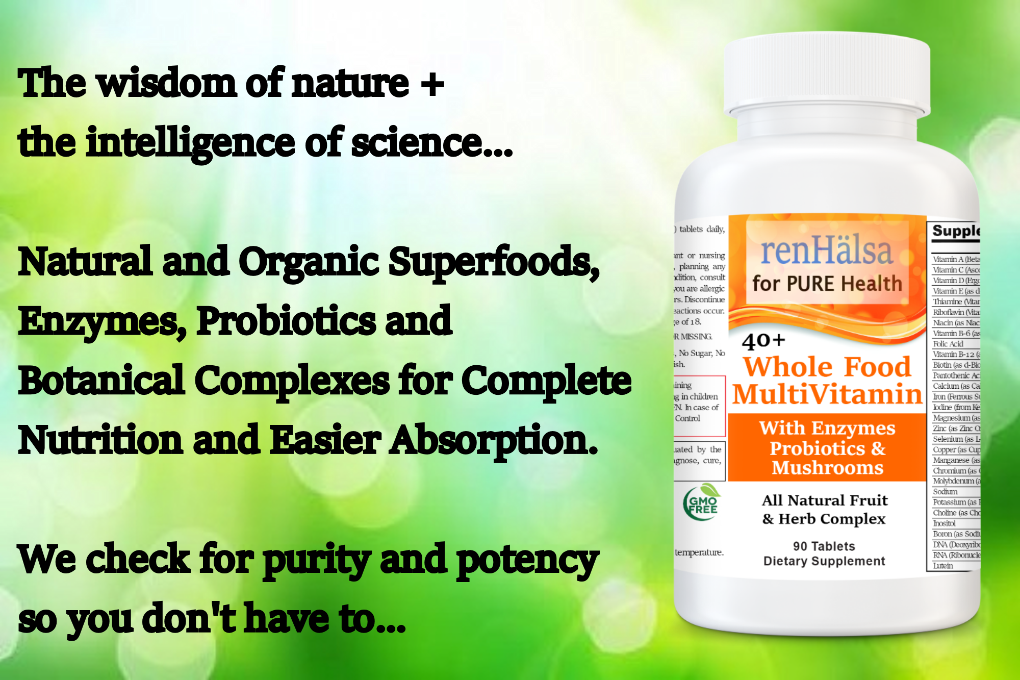 natural herbal whole food  for age 40 plus multivitamin renhalsa