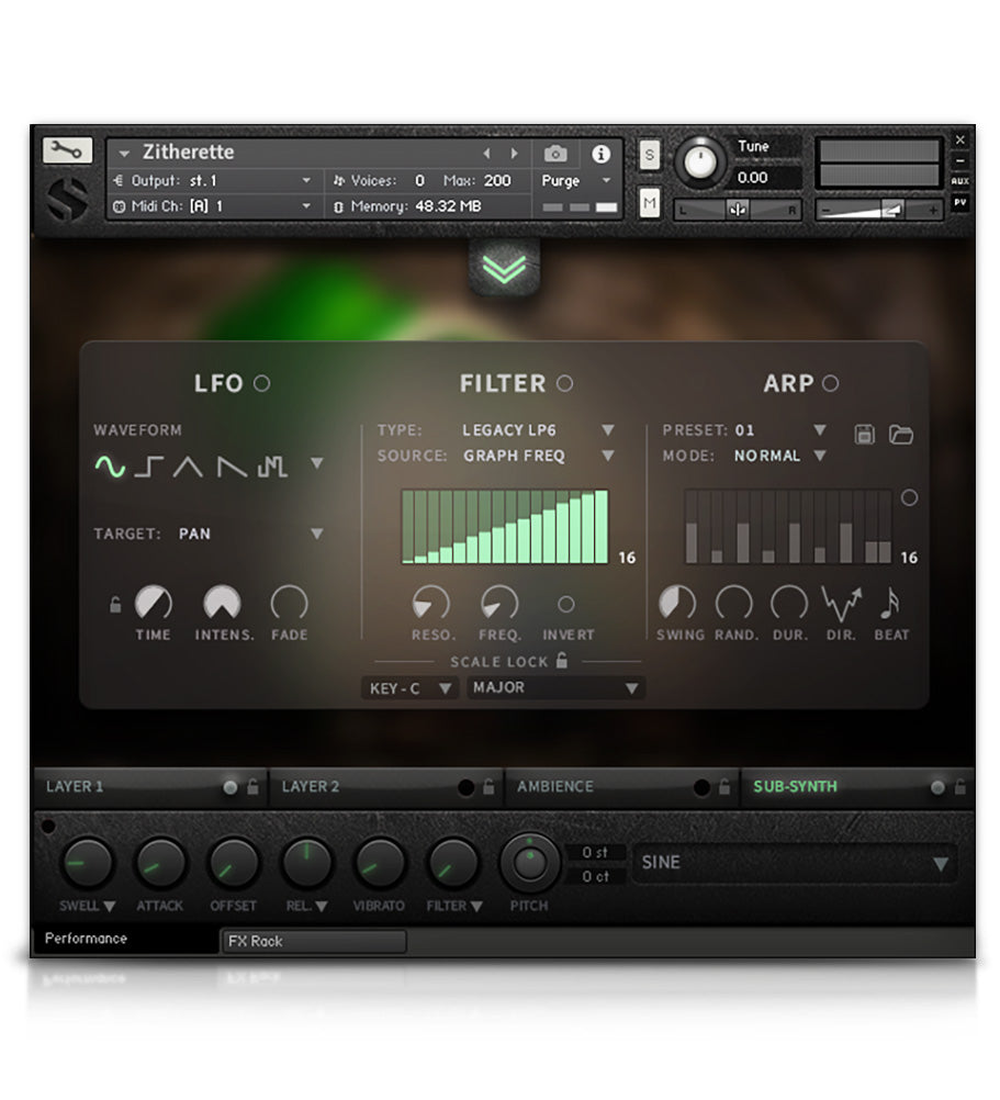 Zitherette - Strings - virtual instrument sample library for Kontakt by Soundiron Pluginsmasters