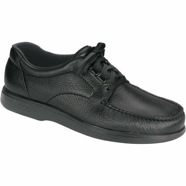 SAS Men's Bout Time Moc Toe Laceup Oxford Black Leather Made in USA