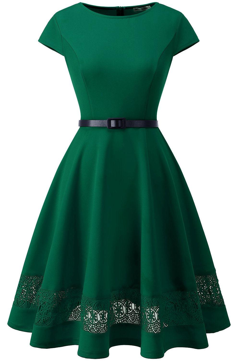 Putte lovgivning Forfærde ZAPAKA Kvinder Vintage Dress Green A-line korte ærmer 1950'erne Kjole med  blonder – ZAPAKA DA