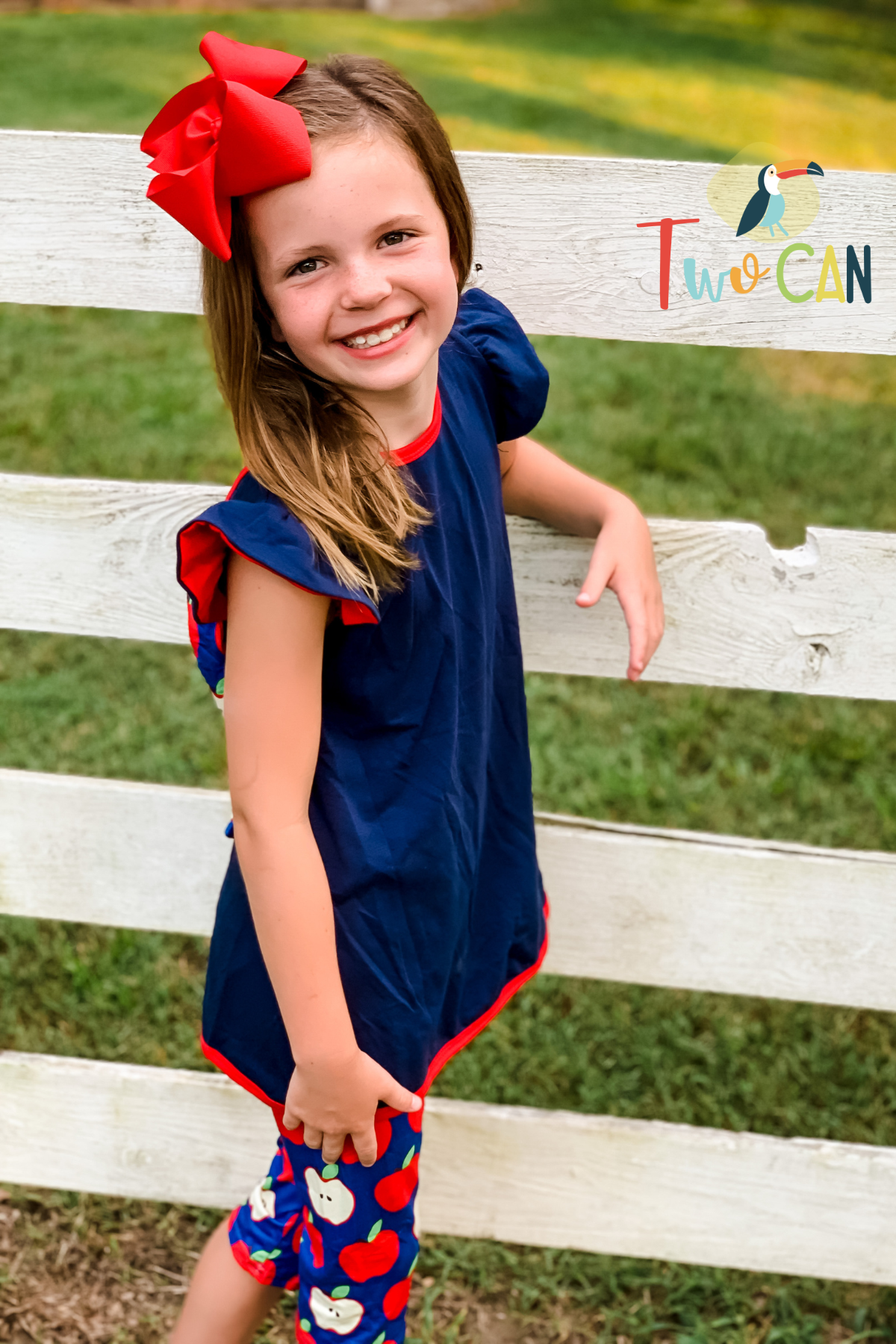 Apple for the Teacher Bow Back Capri Set by TwoCan