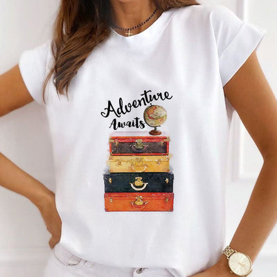 Travel To Different Cities Women White T-Shirt S