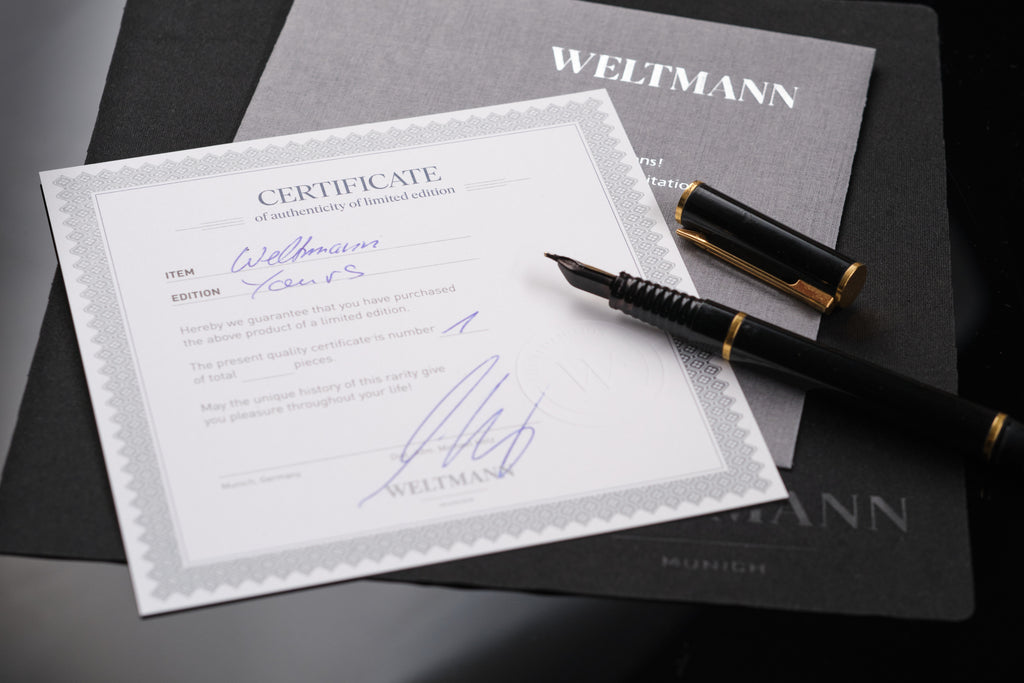 Certificate of authenticy limited edition weltmann