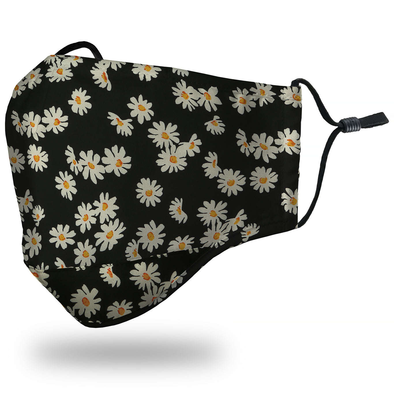 "Daisies" Black Face Mask