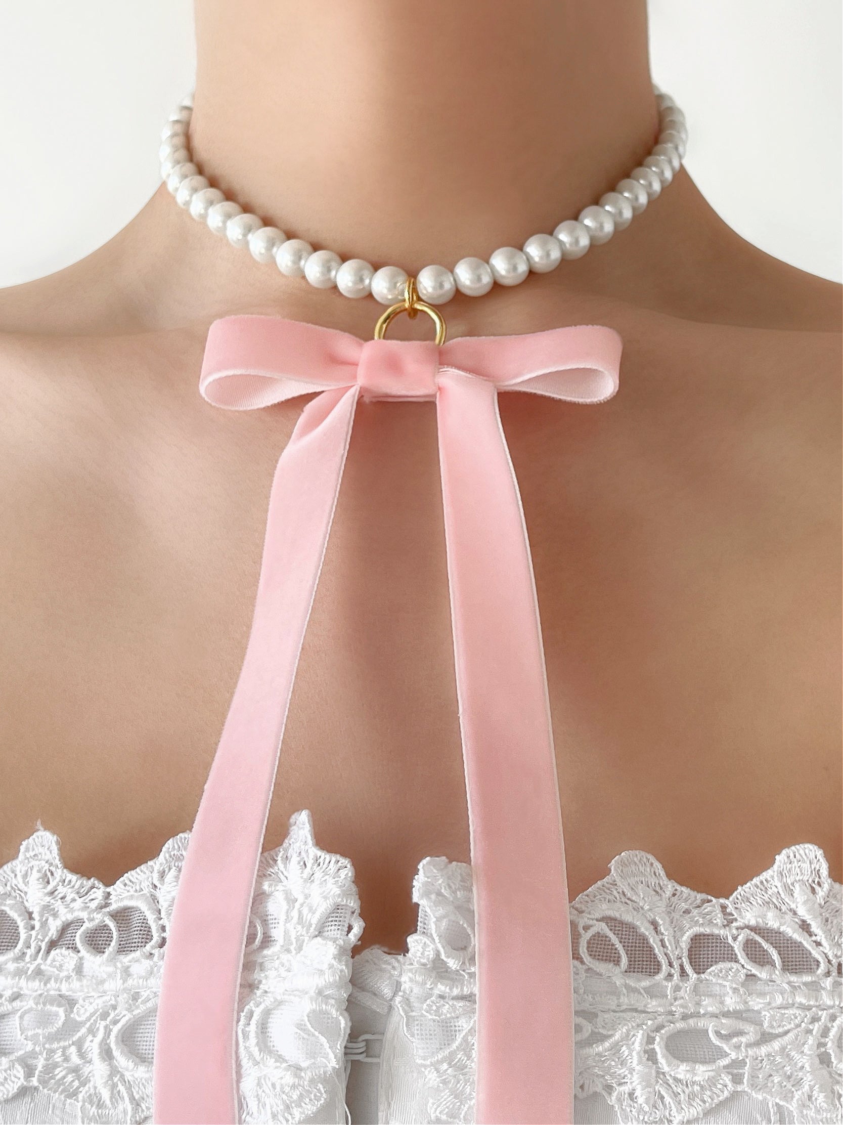 Wide Lace Bow Tie Choker – Jewel Cult