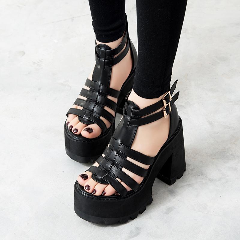 Gothic Platform Sandals Punk Shoes – GothicGo