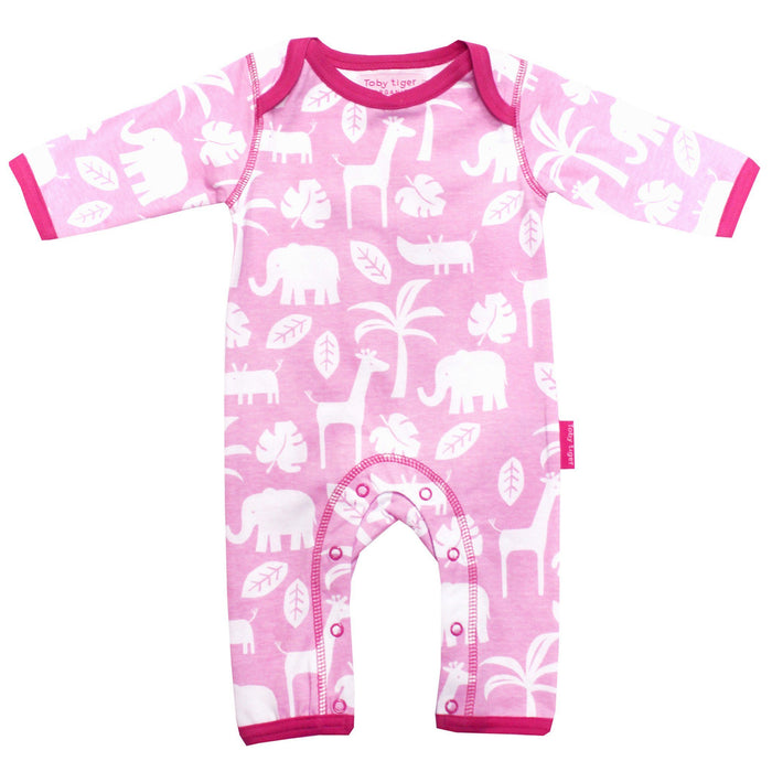 Pink Jungle Sleepsuit - souzu.co.uk