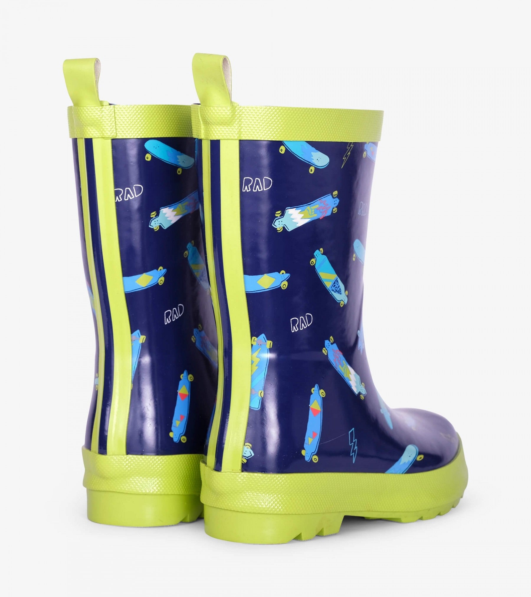 shiny rain boots