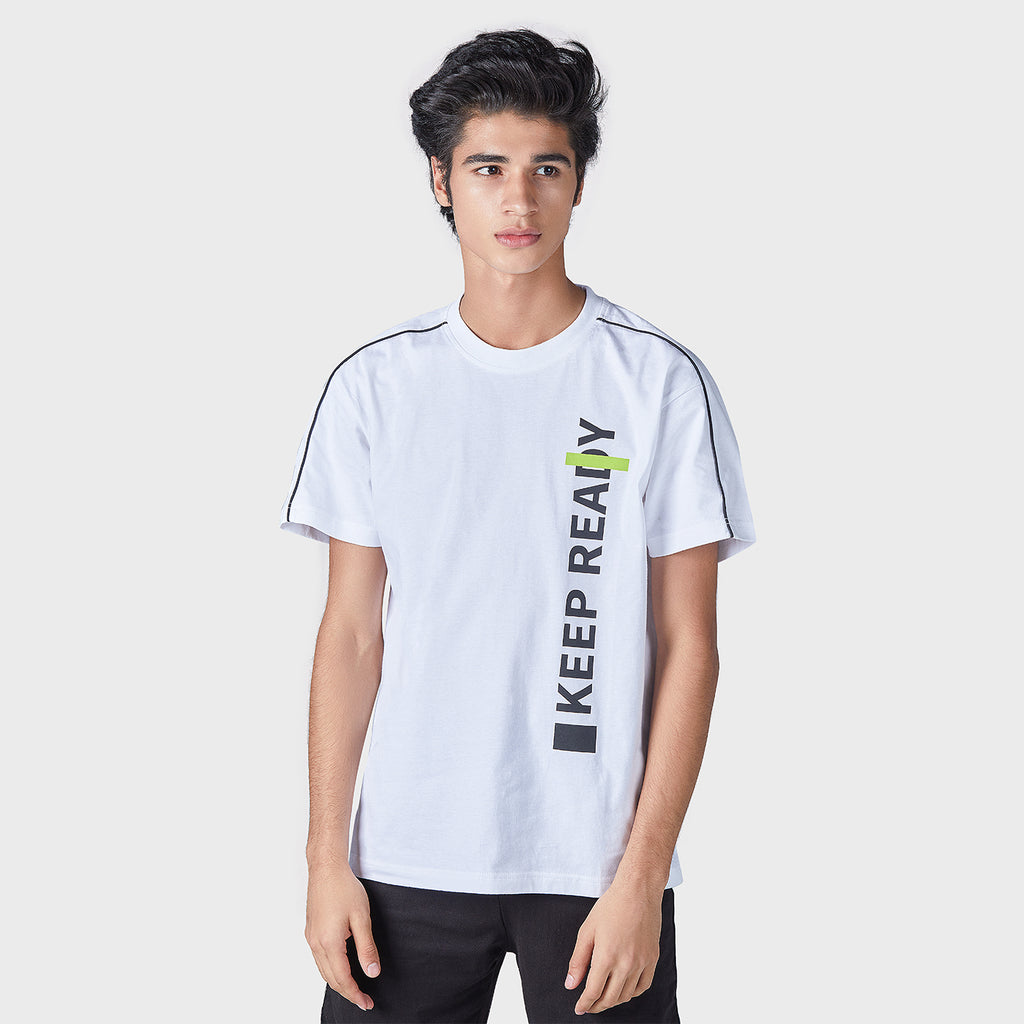 Buy WHITE Graphic Crew Neck T-Shirt – Ndure.com