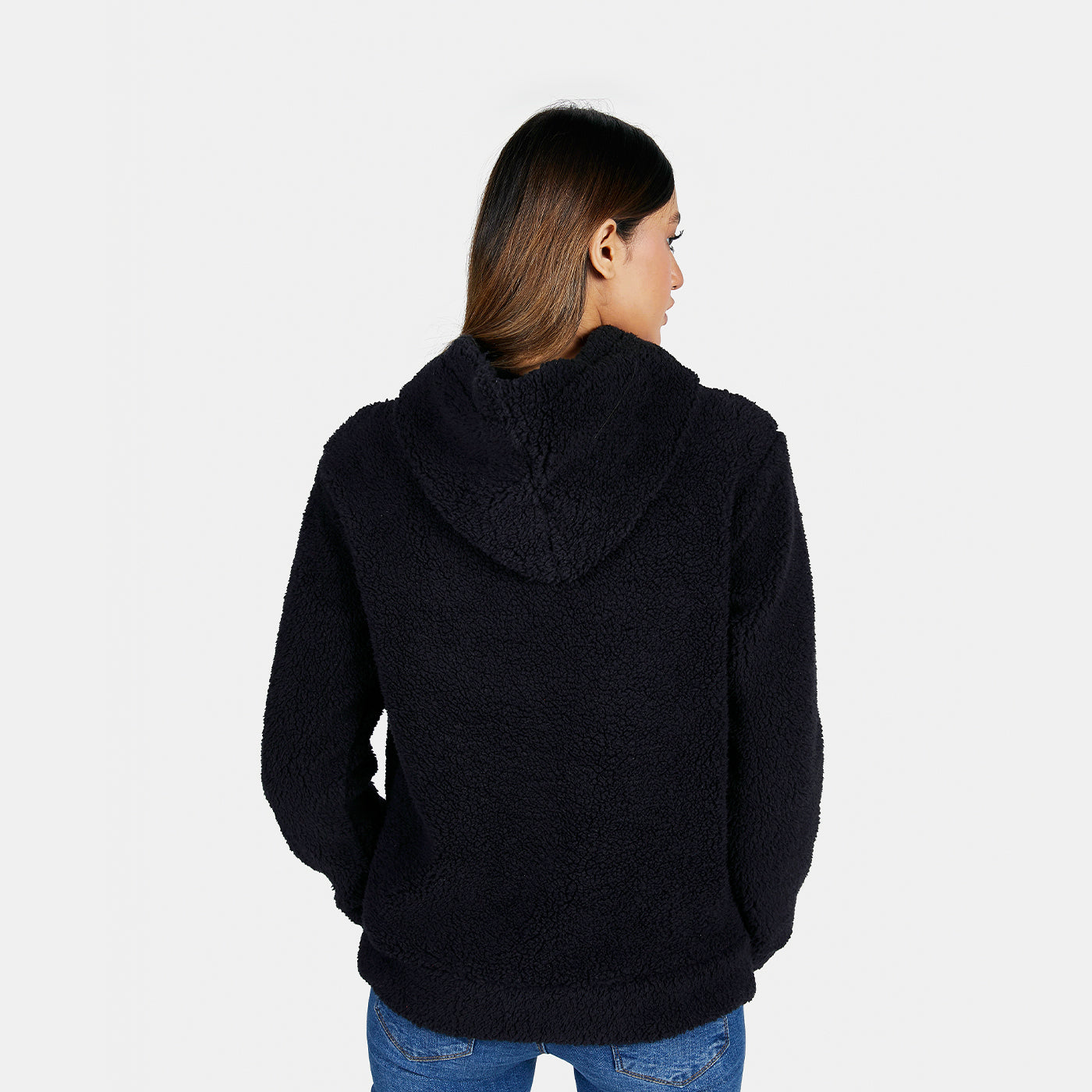 Buy Black Womens Sherpa Hoodie 