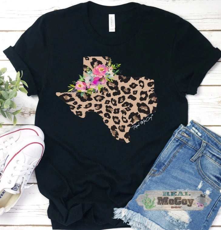 Leopard & Floral Texas Graphic Tee