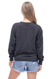 Leopard Star Cropped Pullover - Charcoal