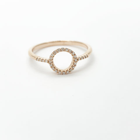Rose Gold Diamond Open Circle Ring