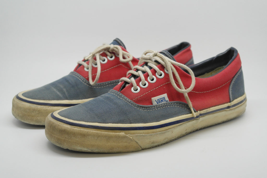 gray and red vans