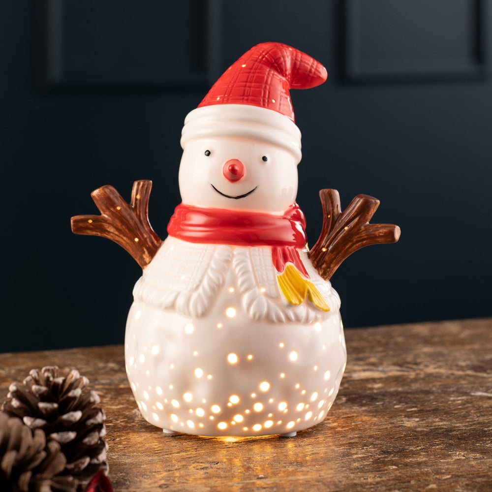 belleek snowman lamp