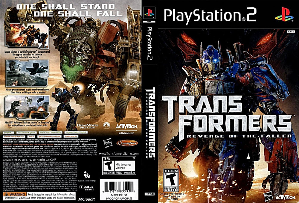 transformers revenge of the fallen dvd cover