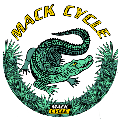 mack cycle gravel aligator logo