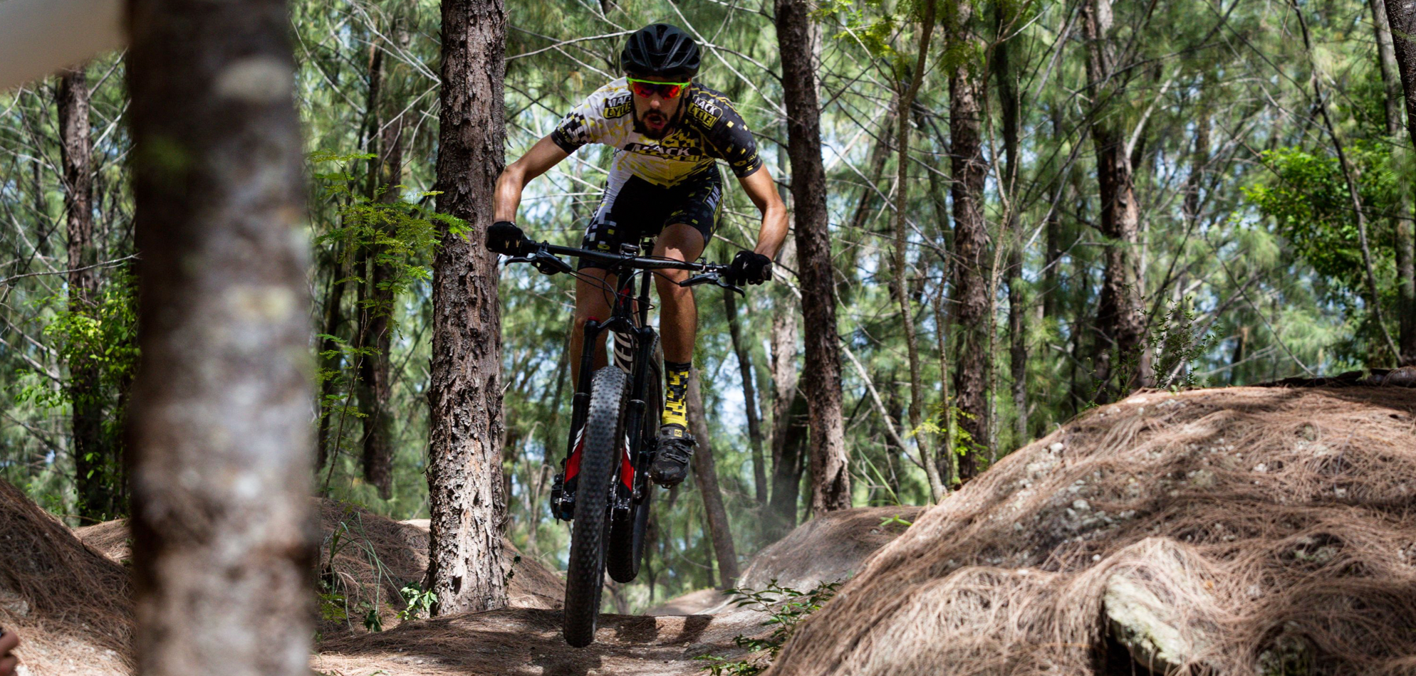 Michael cedeno jumping at the Virginia key trails