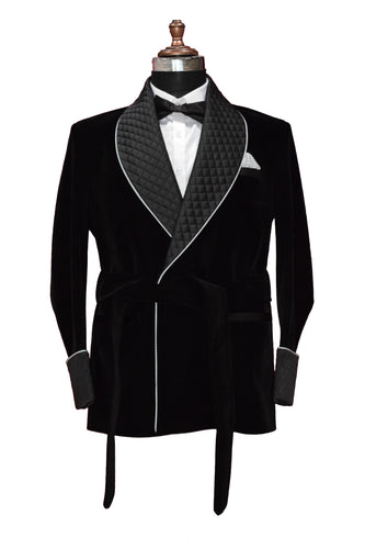 Men Black Smoking Jacket Designer Party Wear Coats