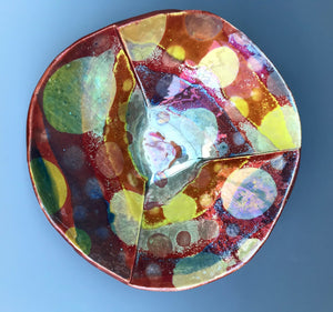 Medium Abstract Lustre Flambe Bowl