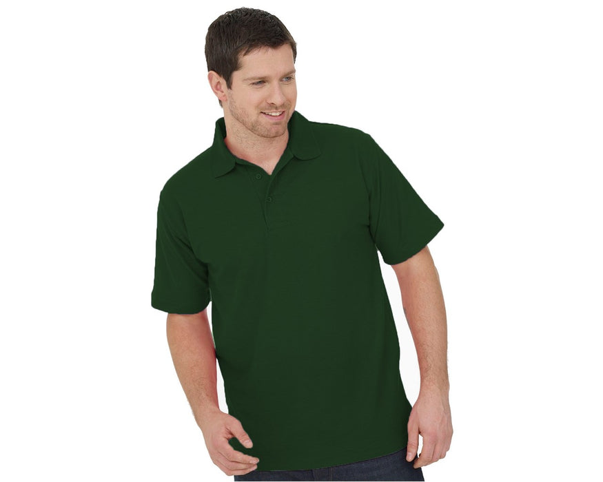 bottle green polo shirt