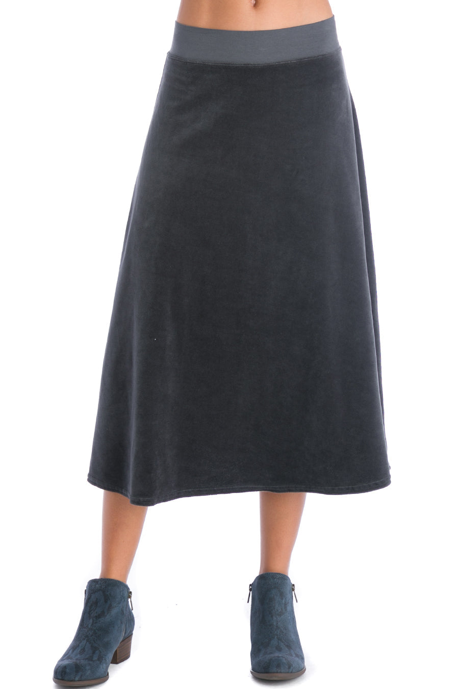 Hardtail Velour Midi A-Line Skirt - Mementos