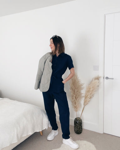 Alex Kortland wearing our Organic cotton Hadley Boilersuit