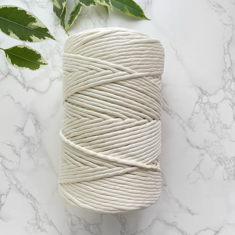 Premium cotton macrame string, 1PLY, Natural, 5mm